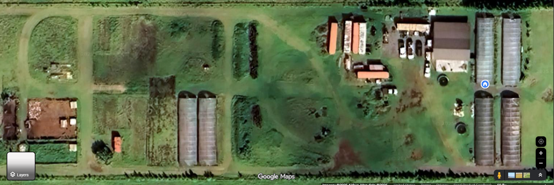 Aerial view of Kahuaola Farms in Waimea, Big Island